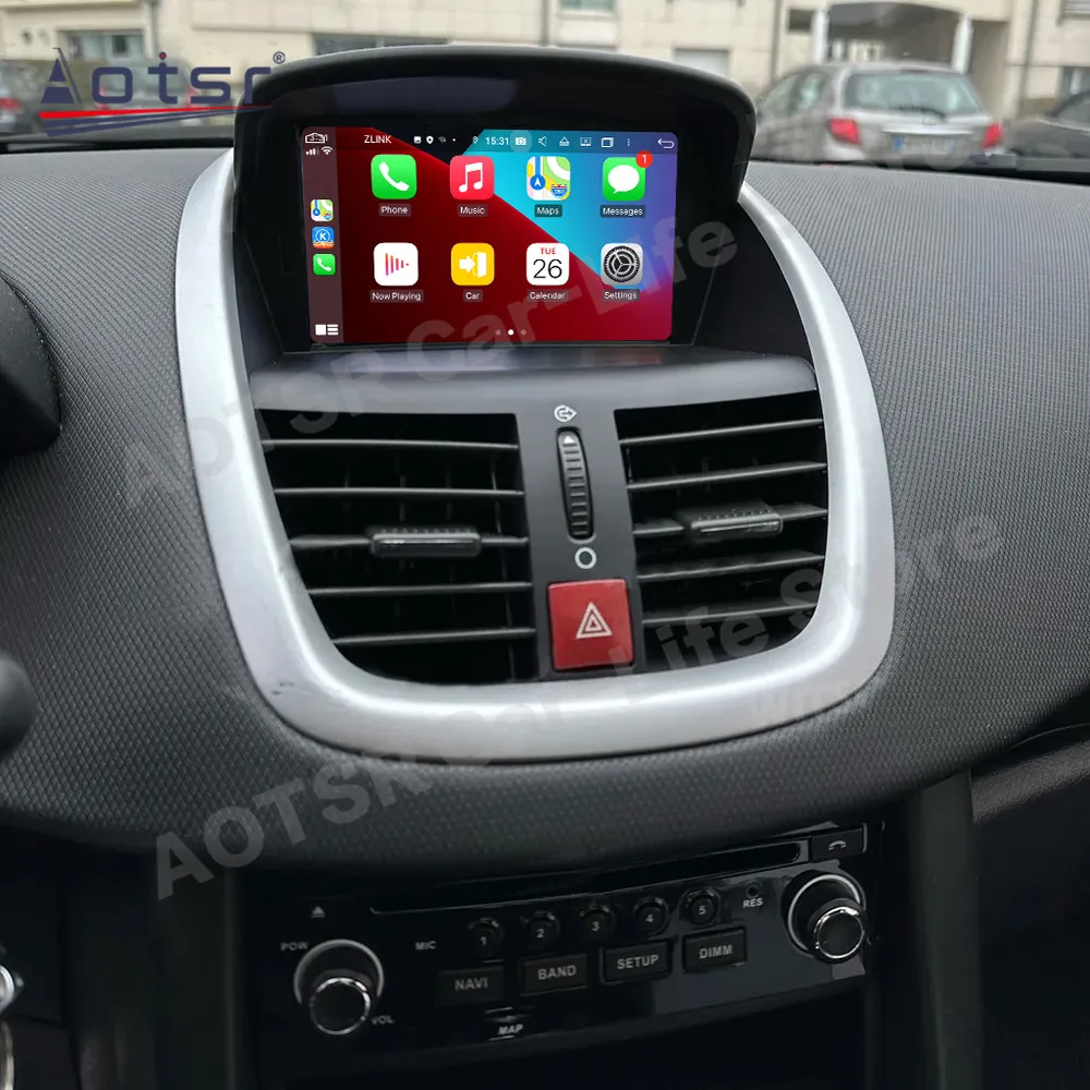 Carplay Multimedia Stereo Android 12 Player For Peugeot 207 2008-2010 2011 2012 2013 2014 GPS BT Audio Radio Receiver Head Unit