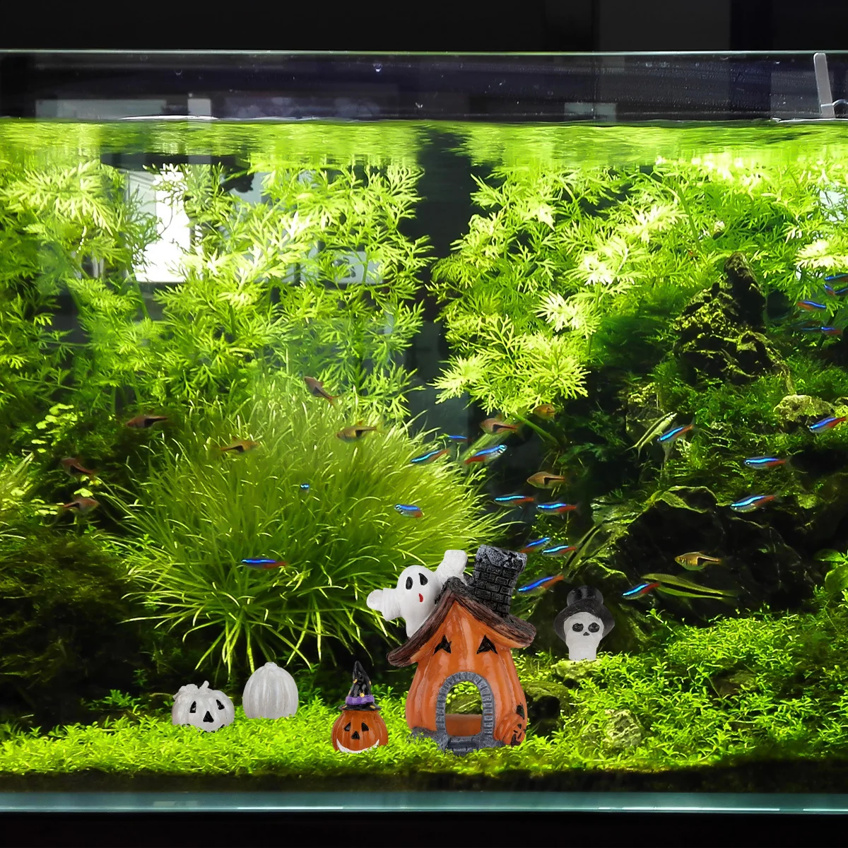 

5 PCS/Set Aquarium Decorations Halloween Ornament Fish Tank Horror Fishtank Cute