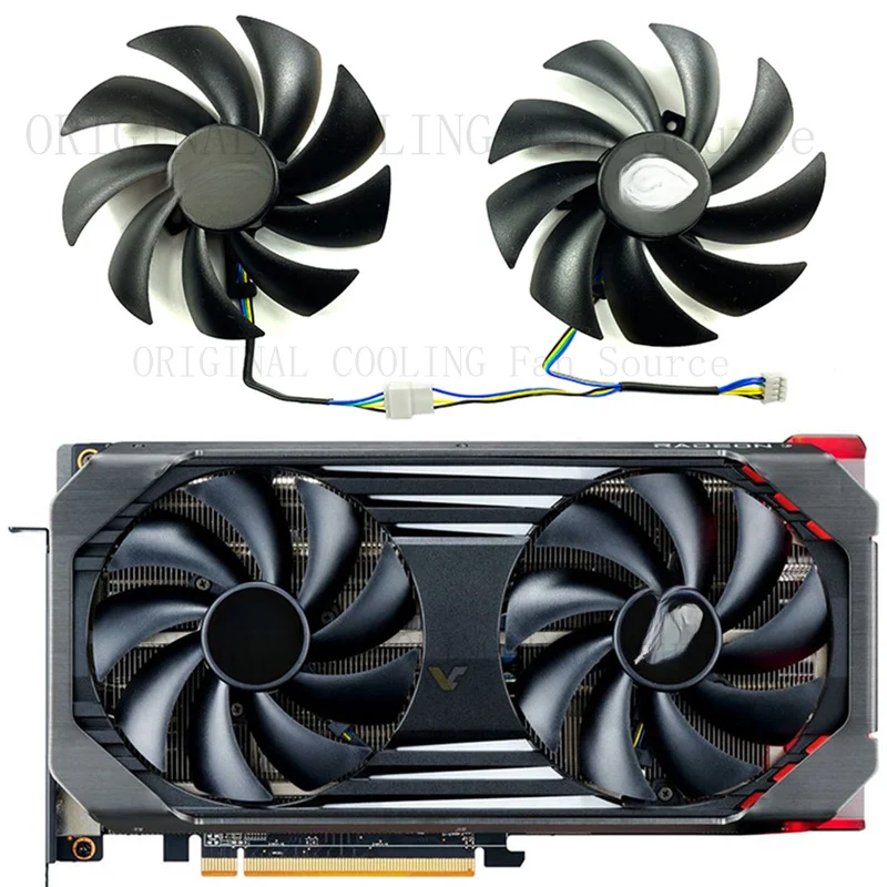 R+  Graphics Card Cooling Fan fit for POWERCOLOR RX6600/RX6600XT/RX6650XT Red Devil