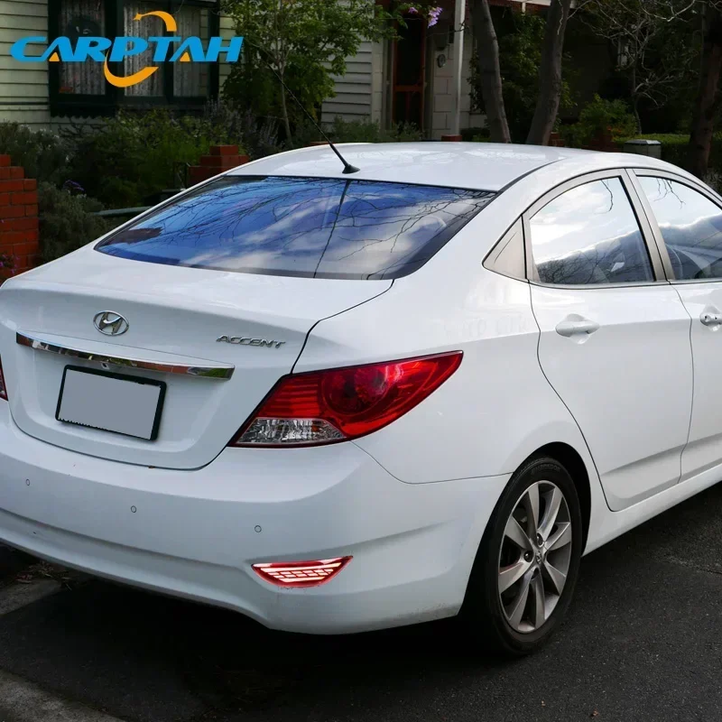 

Автомобильные светодиодные лампы заднего бампера для Hyundai Accent Sedan 2012-2016 стоп-сигнал указатель поворота резервный отражатель задние фонари противотуманные фары
