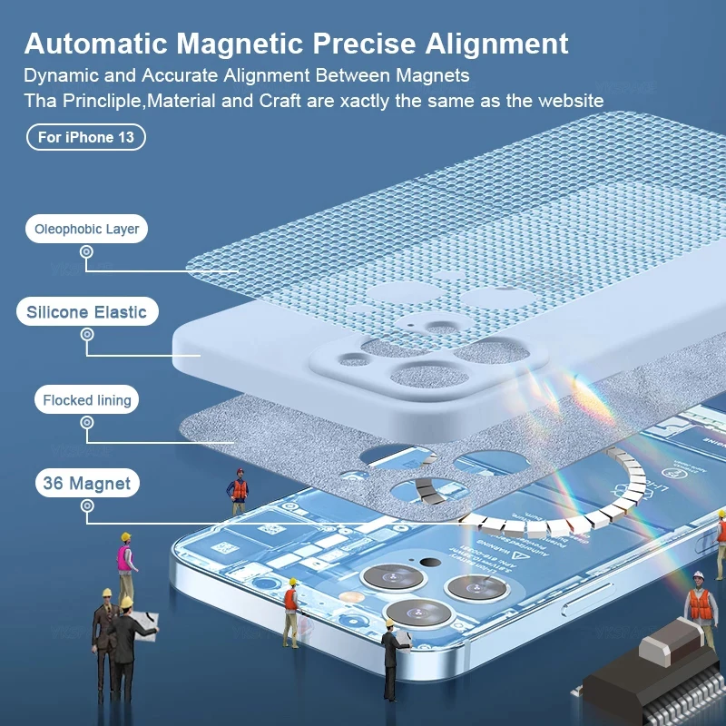 Magnetic Liquid Silicone Case For iPhone 17 Air 11 Pro XS Max X XR SE 2020 2022 7 8 Plus Soft Magsafe Wireless Charging Cover