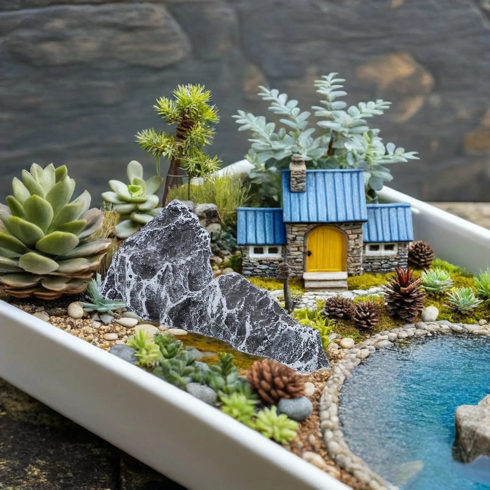 ของตกแต่งหินจำลอง พื้นผิวเสมือ - Bonsai Garden Photos บทวิจารณ์และราคา