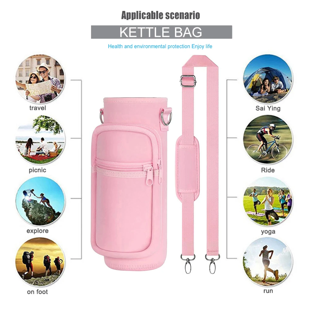 1000ML rękaw na butelkę wody etui na telefon komórkowy uchwyt na termos butelka sportowa etui z regulowanym paskiem izolowane sakwa na wodę