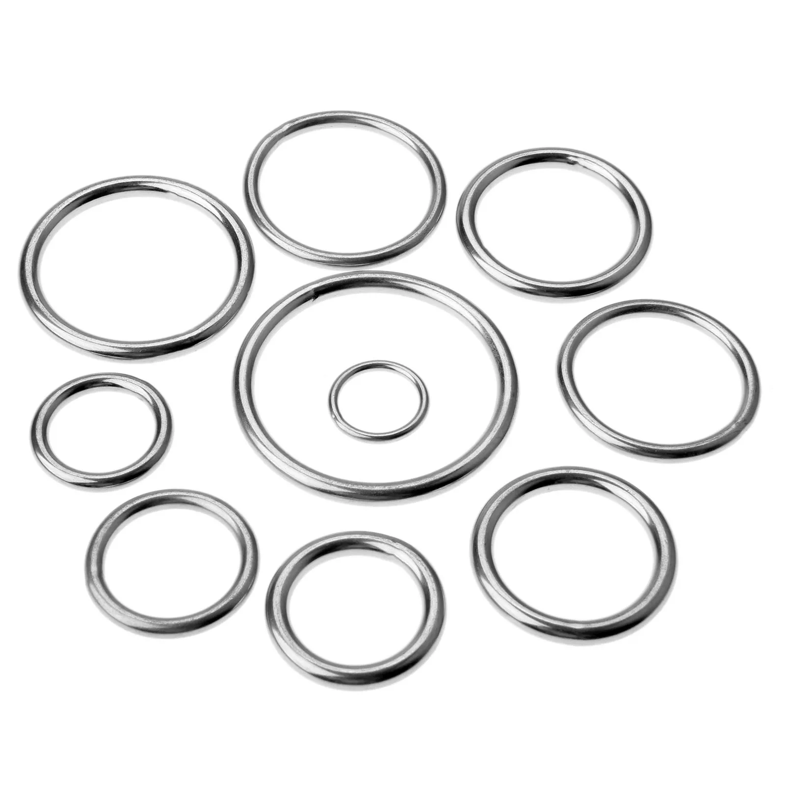 

5Pcs 316 Stainless Steel Marine Boat Hardware Round O Rings Hammock Yoga Hanging Ring 20mm-60mm Smooth Welded Precision Polished