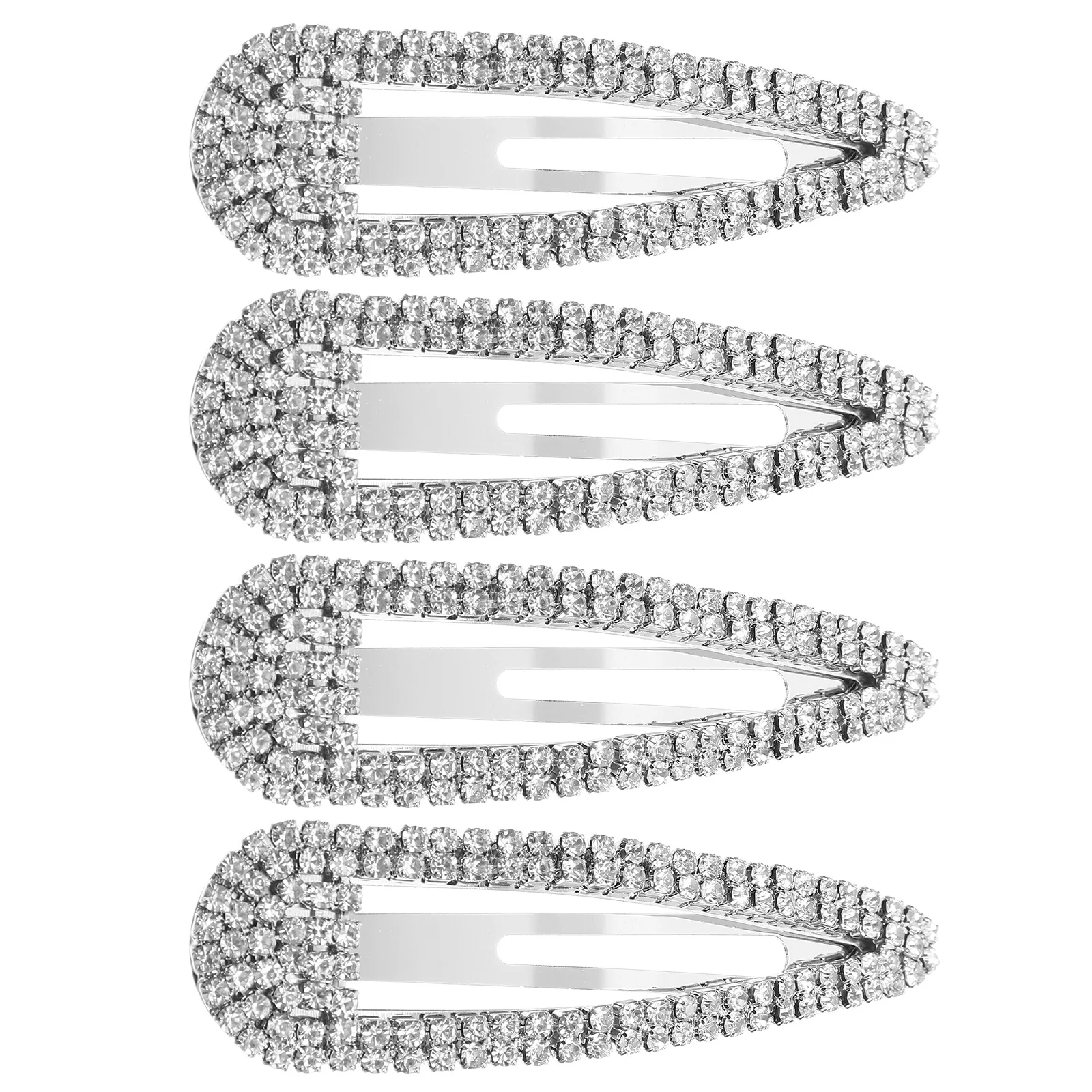 

4Pcs Rhinestones Snap Hair Clips Decorative Small Metal Barrettes for Girls Cute Accessories Hair Styling Daily Party