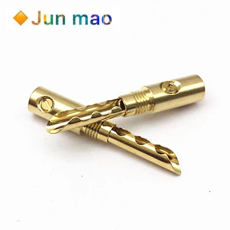 5PCS Shell less gold-plated 4mm banana plug connector audio amplifier sawtooth tooth type welding free