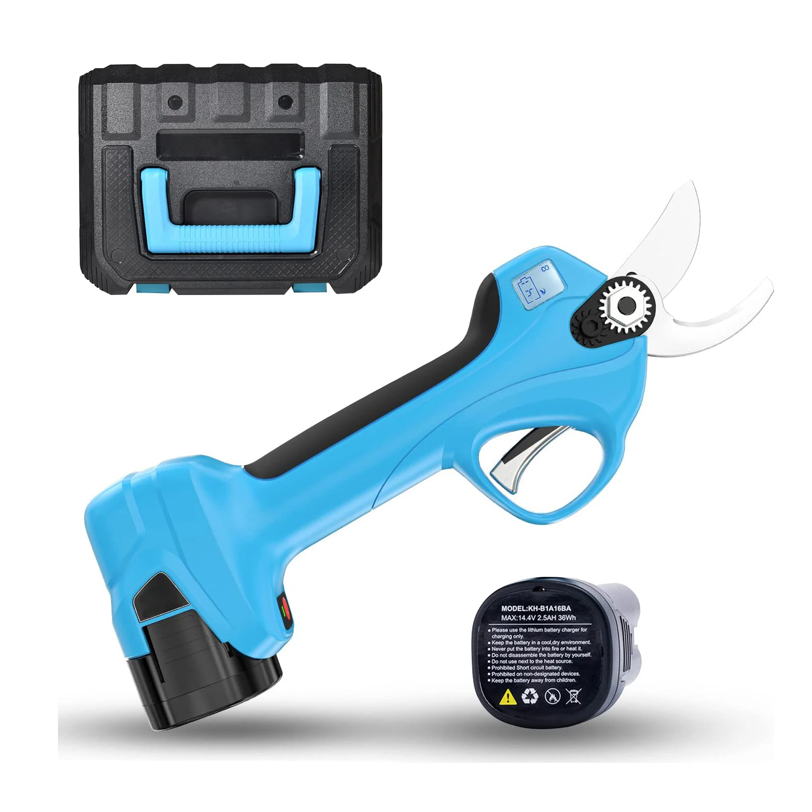 

High Quality Power Electric Scissor Tree Bypass Pruner With LED Display Finger protection 40mm Electric Pruning Shears