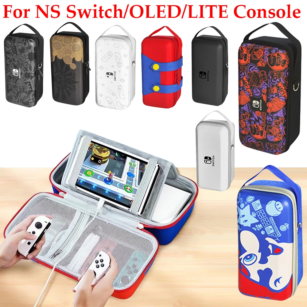 

Портативная сумка для хранения, Защитная сумка для переноски NS Switch/OLED/LITE, аксессуары для консоли, переносной чехол из ЭВА со встроенной подставкой