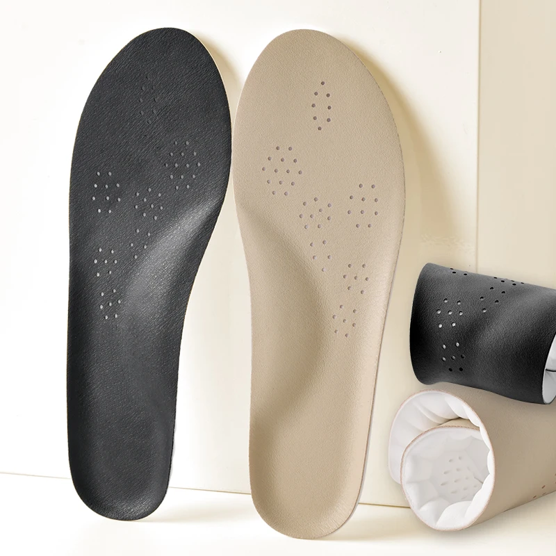 

1/5Pairs Faux Leather Insole with High Elasticity Latex Arch Support Insoles Non-Slip Breathable Soft & Comfortable for Foot