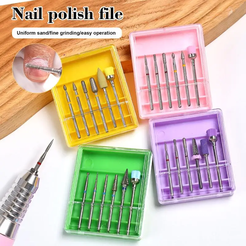 

6Pcs/box Nail Polish Head Cutter Set Cleaning Head Used For Nail Beauty Deburring Gel Dead Skin Care Automatic Polishing Machine
