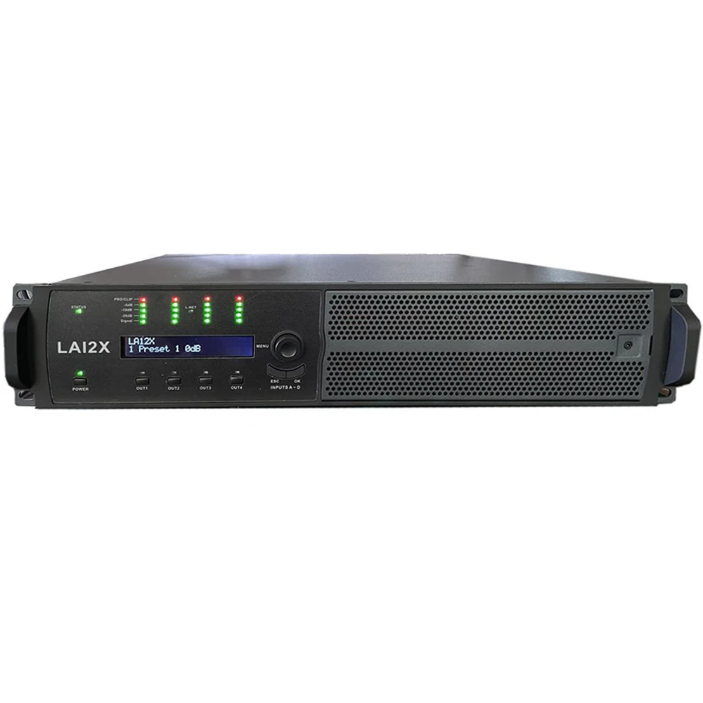 LA12X 4-Channels 10000W Class-D Digital Power Amplifier with DSP for Professional Speakers Subwoofers