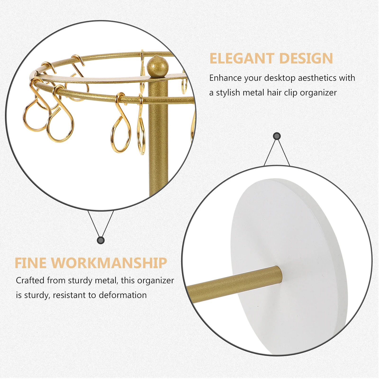 منظم مخلب الشعر، حامل طاولة معدني قوي للنساء والفتيات، إكسسوارات الشعر، رف عرض للتخزين، حامل بمشبك مخلب، عصابة رأس