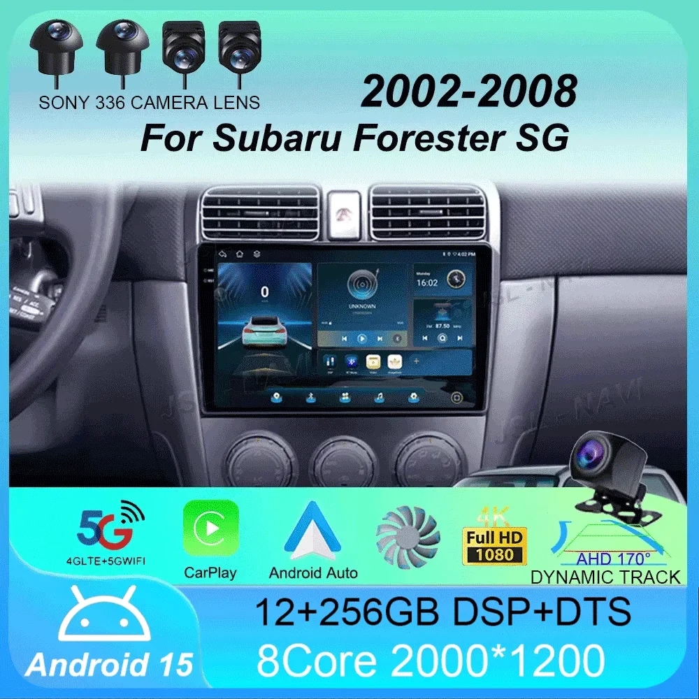 

Car Radio Android 15 Carplay Auto 2K Screen Multimedia Player For Subaru Forester SG 2002 - 2008 DSP Autoradio Stereo Head Unit
