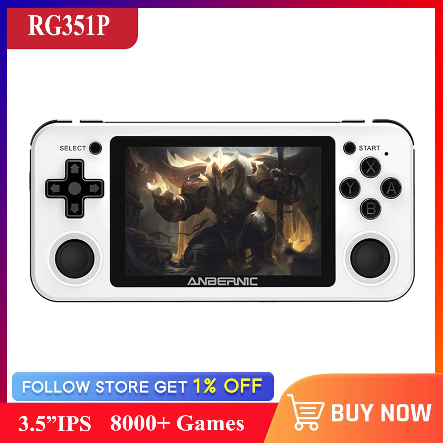 

ANBERNIC RG351P Retro Video Aluminum Alloy Shell RK3326 IPS Screen 8000+ Portable Console Handheld Game Player