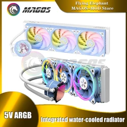 ZEAGINAL YESTON Sakura Hitomi 360 AIO CPU Cooling Kit All-in-one Water-Cooled CPU Radiator 900-1800RPM 5V 3Pin SYNC