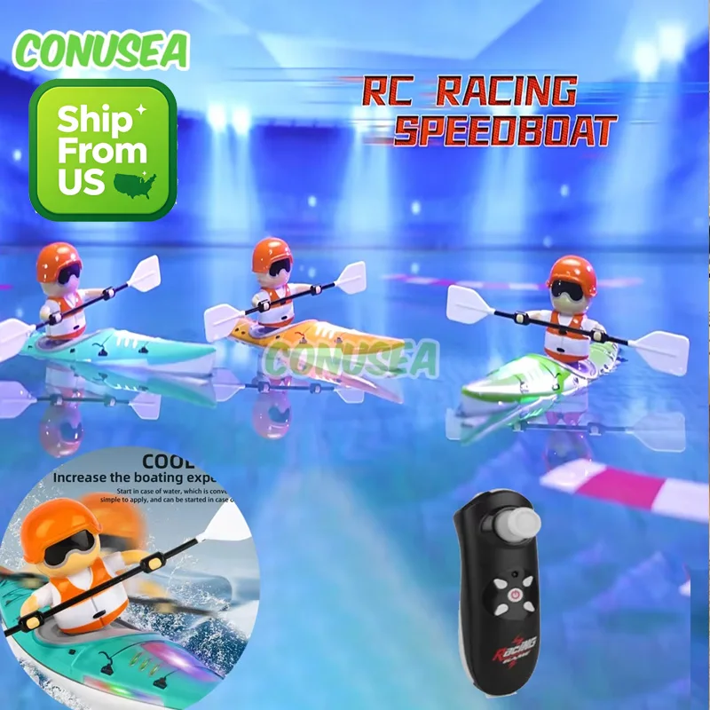 Remote Control Boat Radio-controlled Racing Speedboat Paddling Kayak Race Ship Outdoor Water Games for Pool Electric Toys Boys