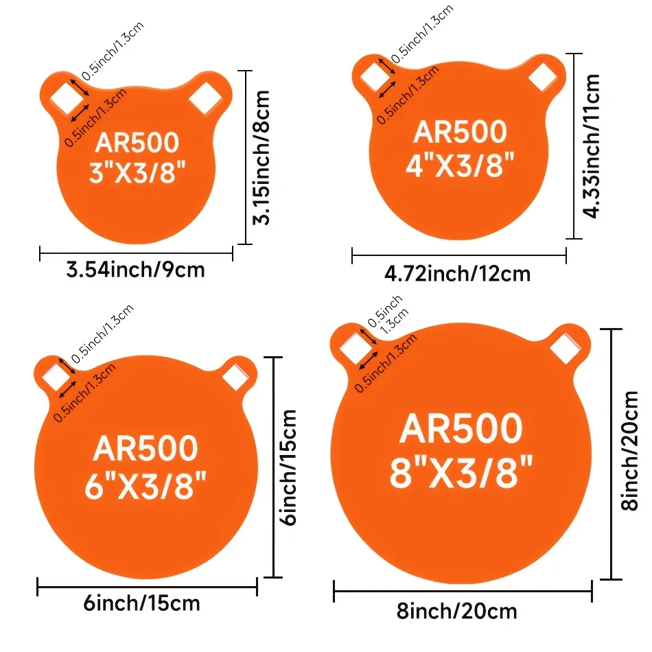 

Стальные мишени AR500 для стрельбы, 1 шт., толщина 3/8 дюйма, комбинированные мишени-гонги AR500, идеально подходят для тренировочной стрельбы.