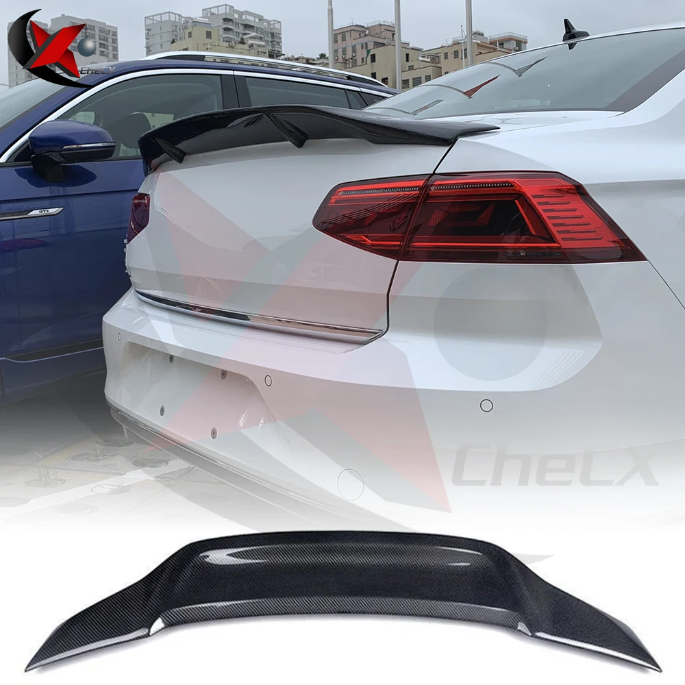 

Spoiler Wings For VW Magotan Passat B8 2017-2023 Rear Trunk Tail Wing Gloss Black Carbon Fiber Car Exterior Styling Accessories