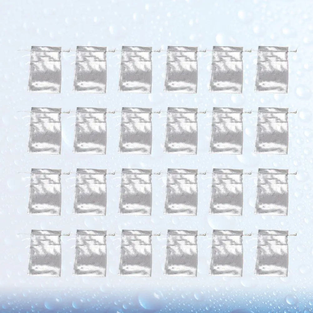 

24 шт. подарочные мешочки на шнурке, романтические льняные мешочки, серебристые, 9x12 см, для свадеб, вечеринок, украшений, конфет, сувениров