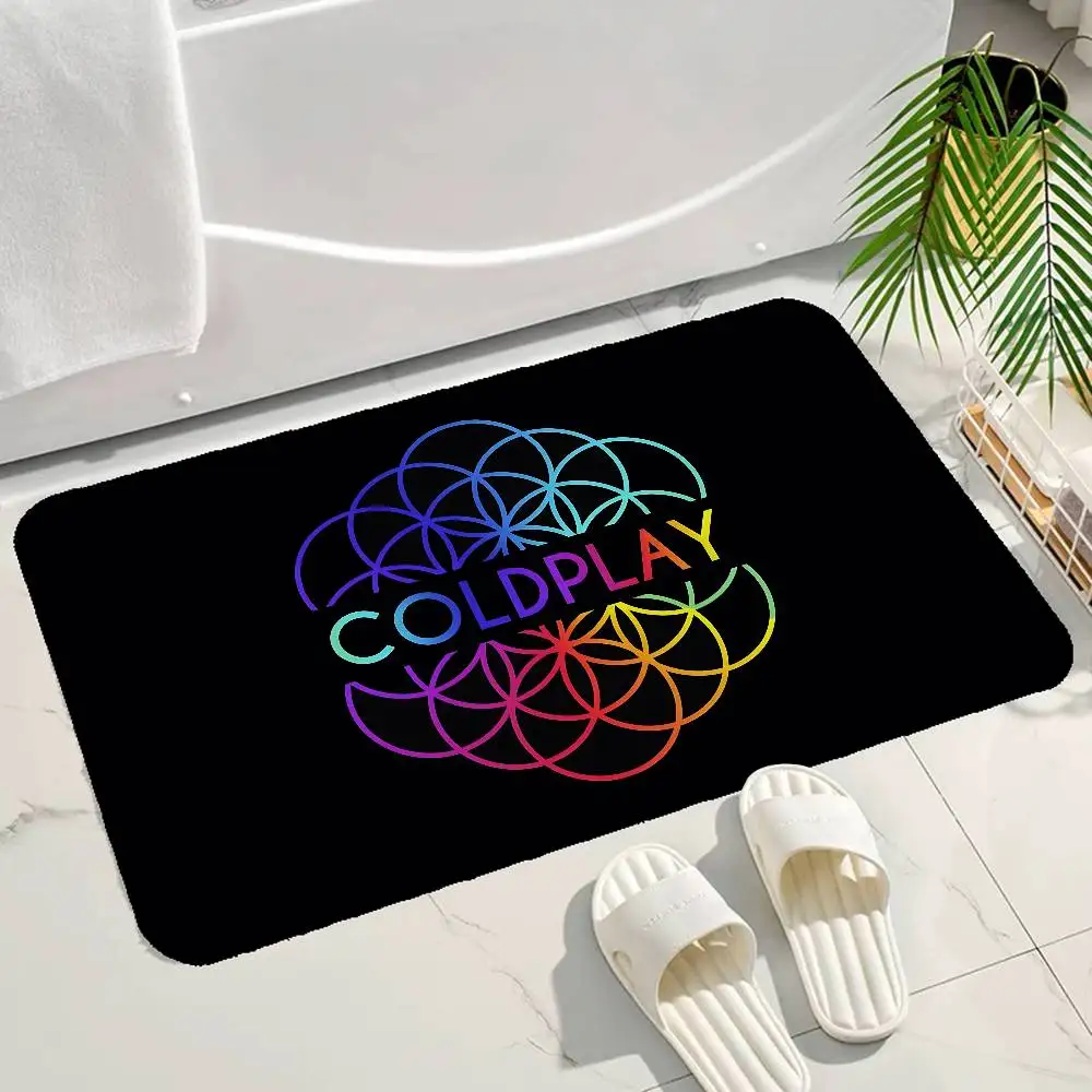 famous vintage C-Coldplay band singer Entrance Door Mat Washable Non-Slip Living Room Sofa Chairs Area Mat Kitchen Doormat