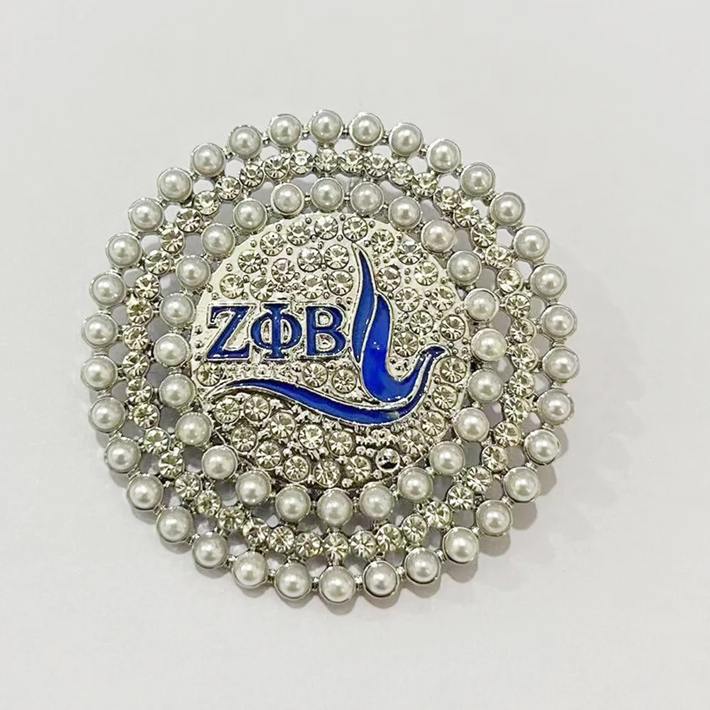 Zeta Phi Beta Fellowship Dove letra Circular broche de Metal