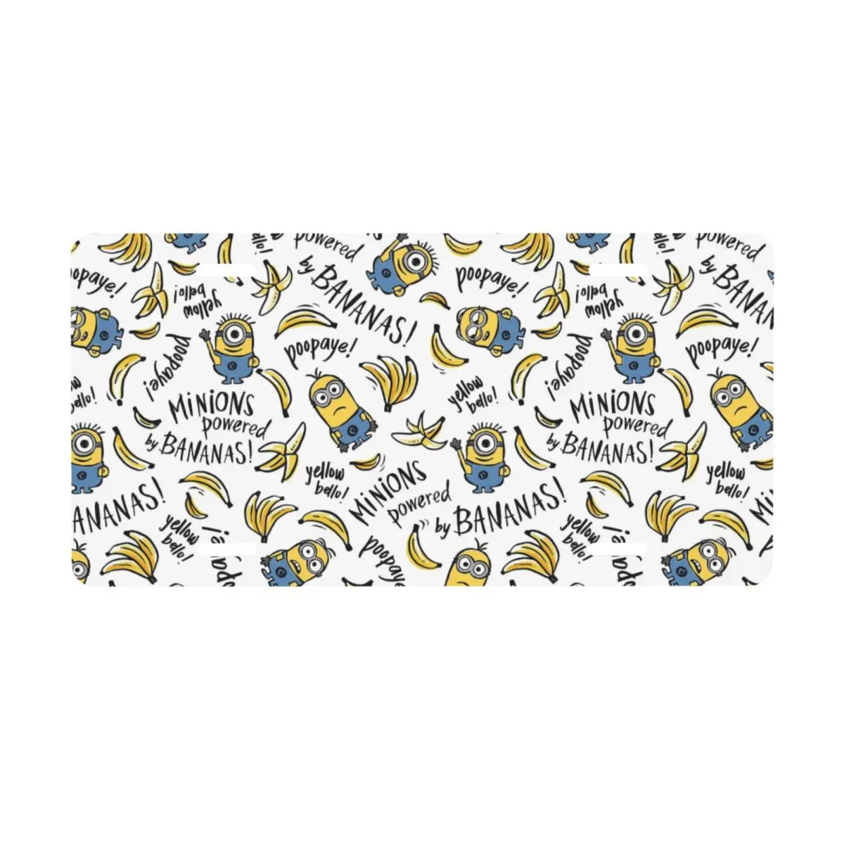 

Номерный знак M-Minions на заказ, крутой забавный мультяшный декоративный передний номерной знак автомобиля, алюминиевый металлический знак, косметическая бирка 12x6 дюймов