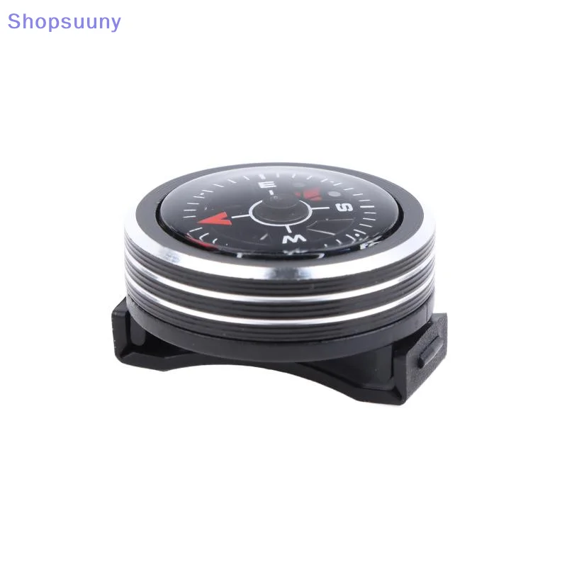 [SU]Mini Black Portable Tools Watch Strap Button Removable Compass Survival Mini Pocket Compass Outdoor Accessories[SU]