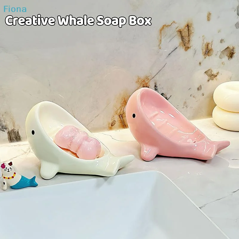 Soap Dish Draining - 1 stuks Creatieve Walvormige Plastic Zeephouder,
