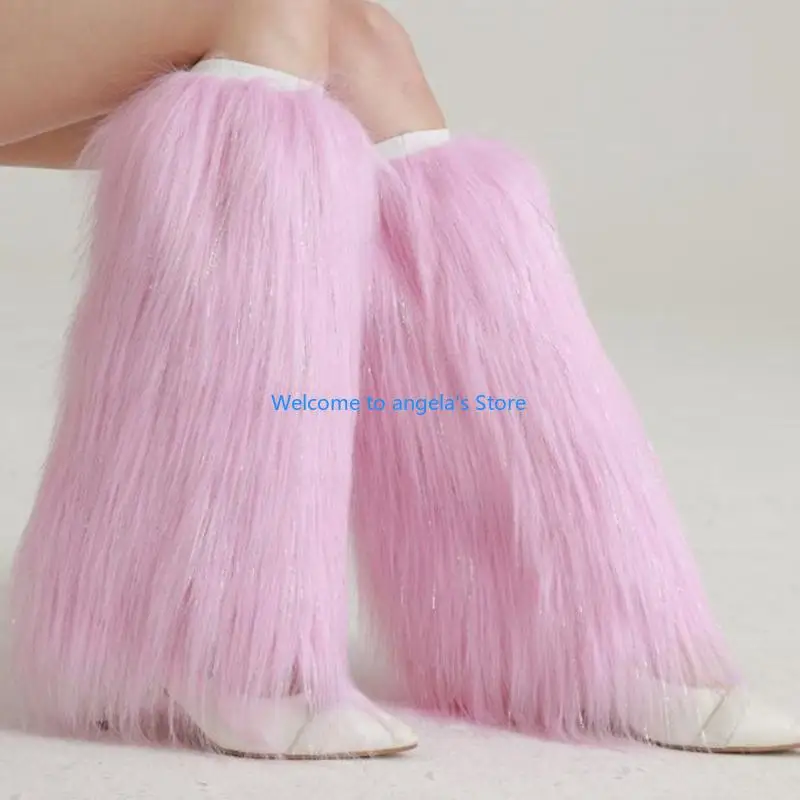 X4YC عيد الميلاد جوارب السيقان الدافئة أفخم الساق يغطي للنساء المراهقات فتاة مهرجان جمع والعروض المرحلة خلع الملابس