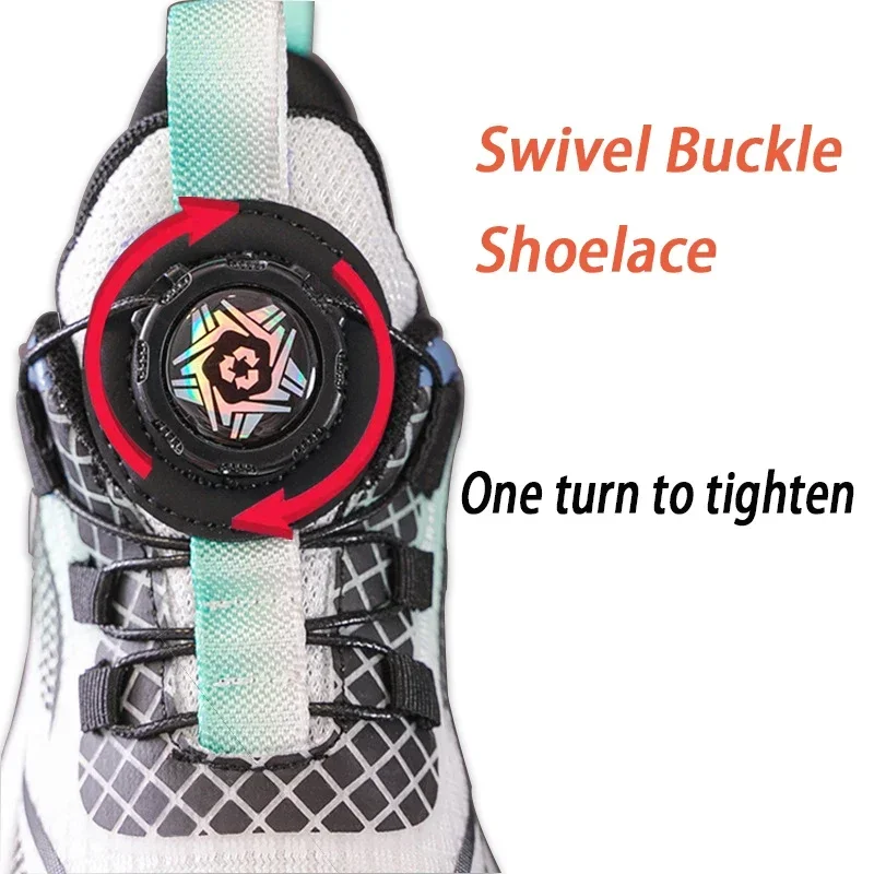 Automatic Shoelaces with Swivel Buckle No-Tie Thick round Laces for Sneakers - Adult & Kids Lazy Shoelace Shoe Accessory