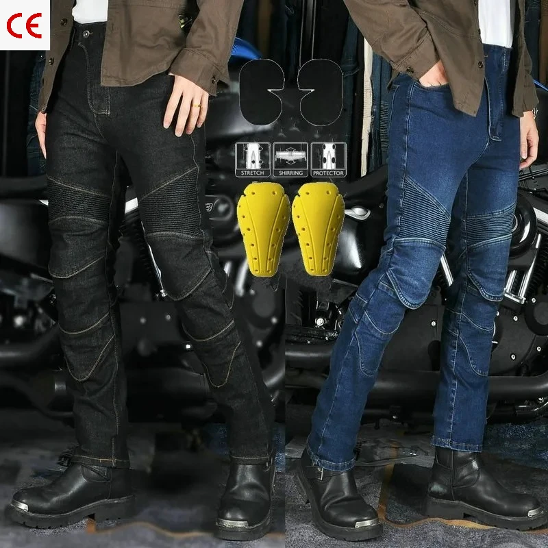 New Motorcycle Riding Pants, Anti-fall Design, Classic Motorcycle Rider All-season Racing Pants,High-waisted Motorcycle Jeans