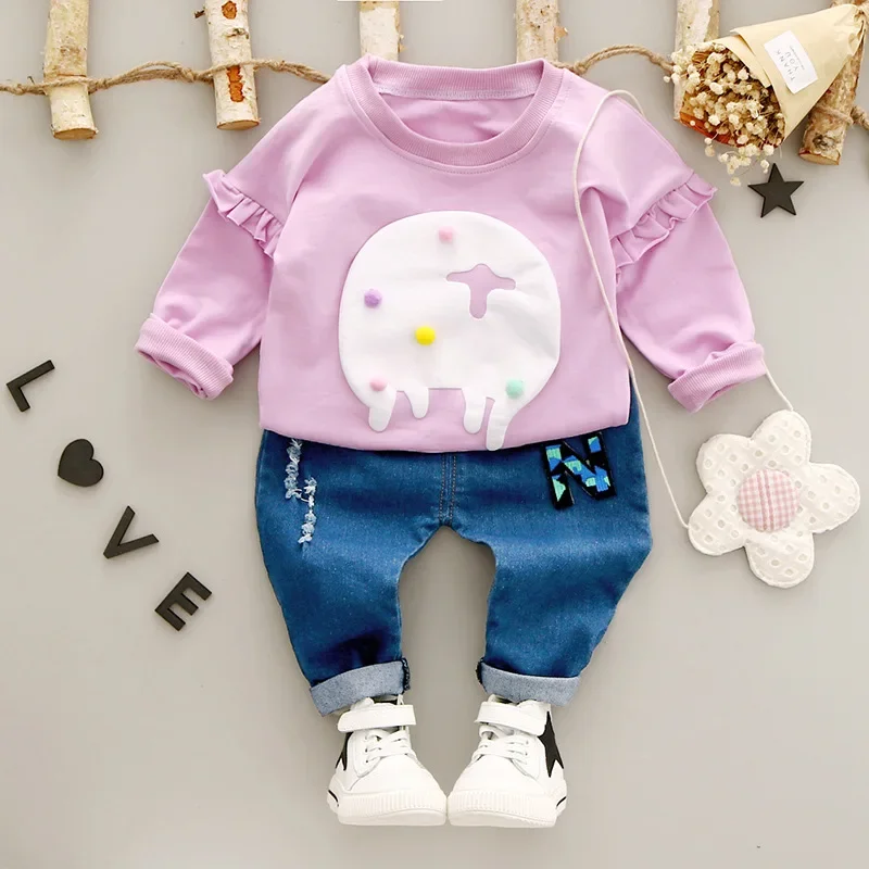 Baby Girls Sweater Pants 2 Pcs Suit Spring Autumn Kids Casual Clothes Infant Clothing Sets Children Outfits Princess Costume