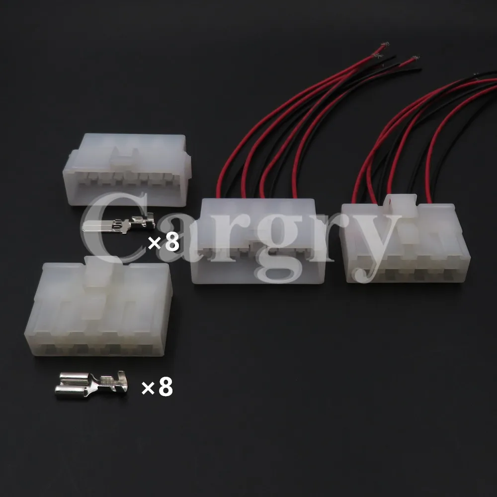 

1 Set 8P 6070-8471 6070-8481 6.3mm Plug AC Assembly Auto Socket With Terminals