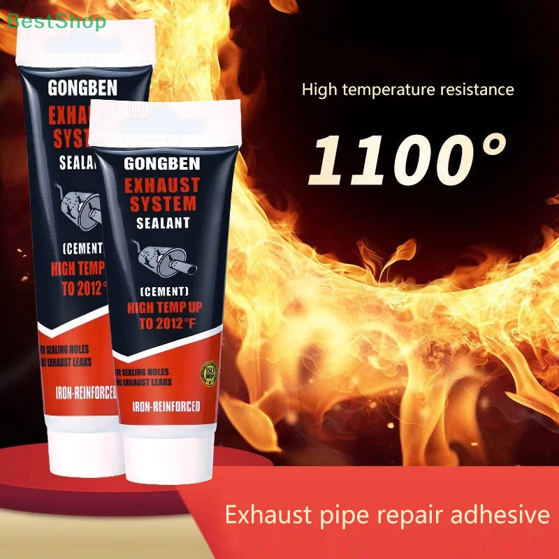1PC High Temperature Sealant Car Exhaust Pipe Tailpipe Muffler Motorcycle Repair Auto Repair Tool Paste Glue Automotive Metal