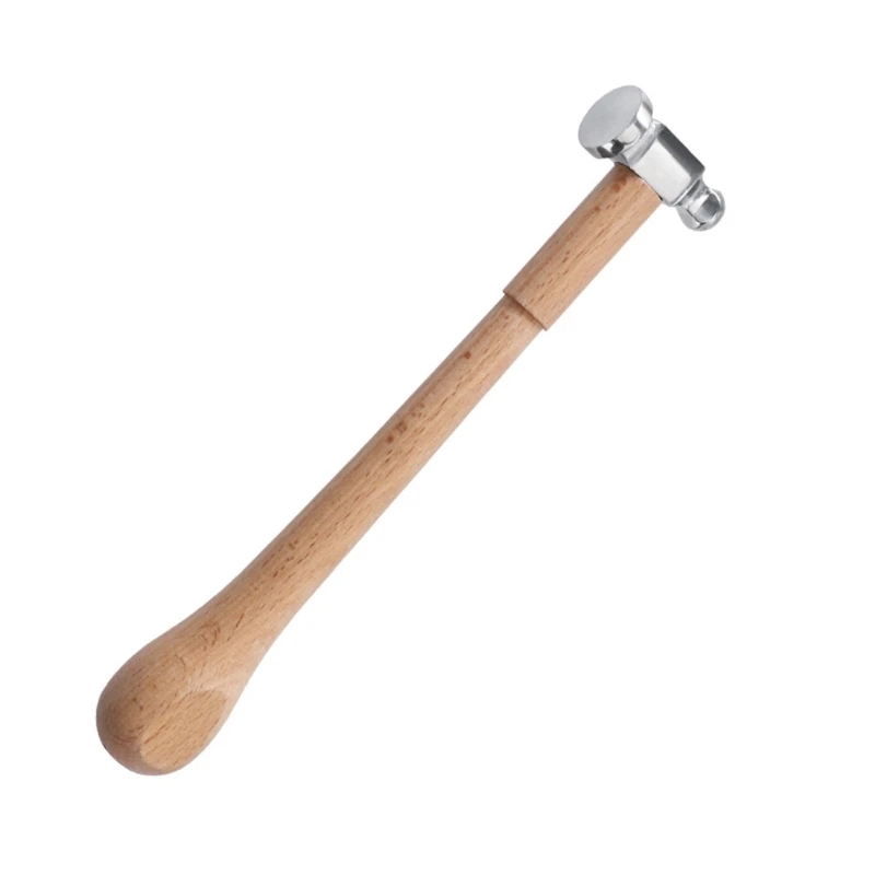 Ball Peen Hammer with Wooden Handle Heavy Duty Metalworking Hammer for Household Workshop Metal Forming Repairing Rivet