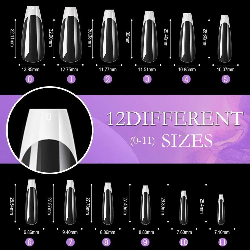 

120Pcs New French Style False Nail High Clear Mixed Size Press on Nails Wearable Full Cover Fake Nail Women