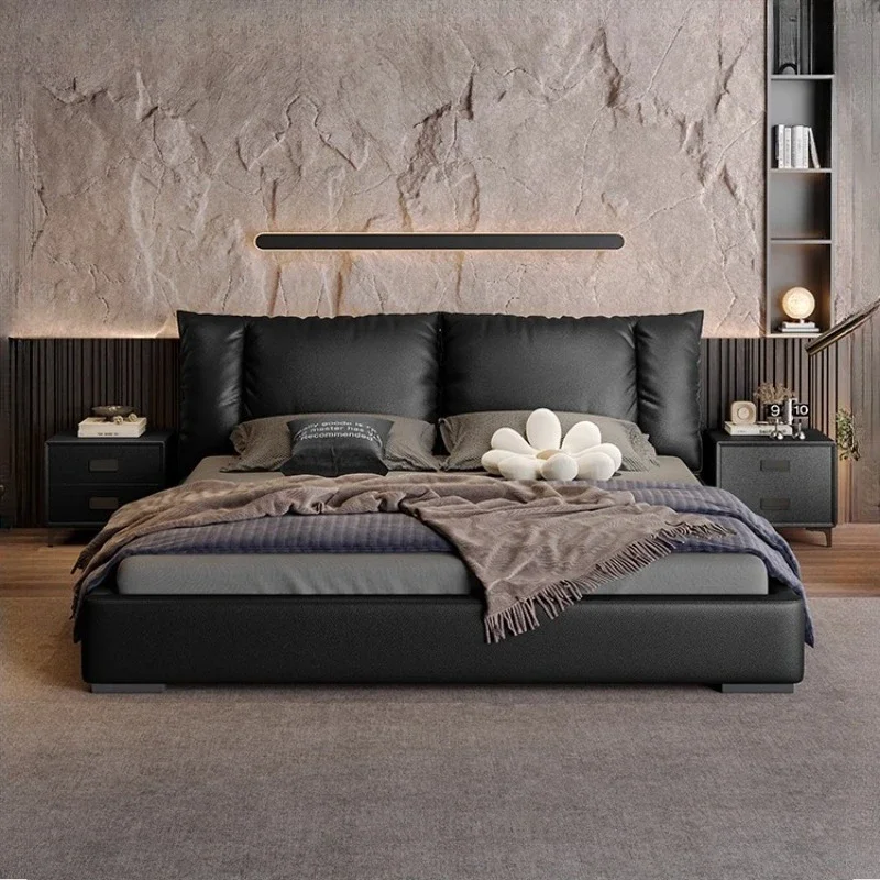 p*-p*-Embedded structure Double Bed Composite leather Twin Italian 150x200cm wedding bed Luxury Matrimonial Bedroom Furniture