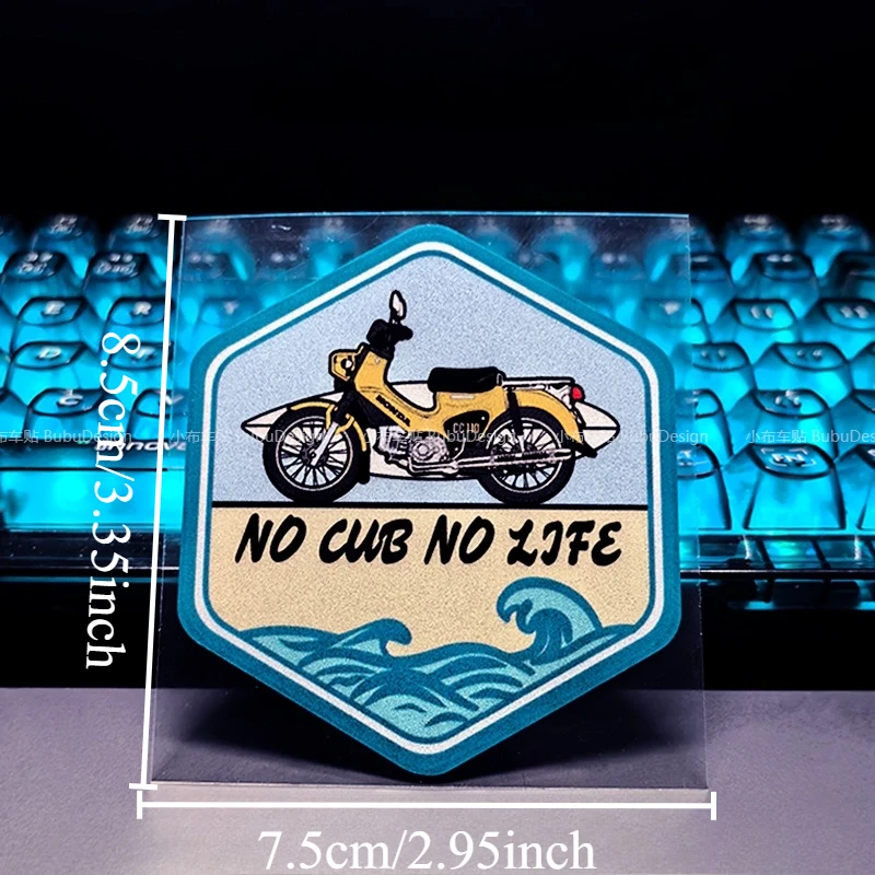 Hexagon Vintage Scooter Graphic Stickers, Waterproof Desert Wave Theme Decals for Motorbike Decor