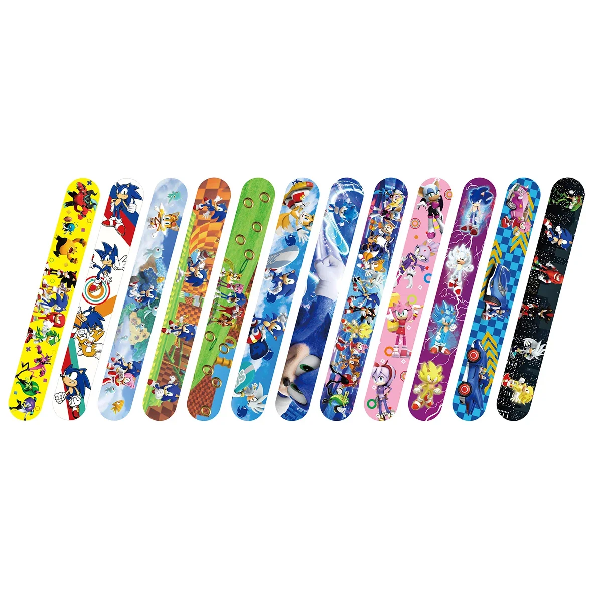 12/24/36pcs Sonic Slap Bracelets Party Favor Gifts Goodie Bag Fillers Wristbands for Kids Birthday Party Supplies Wedding Favors view 5