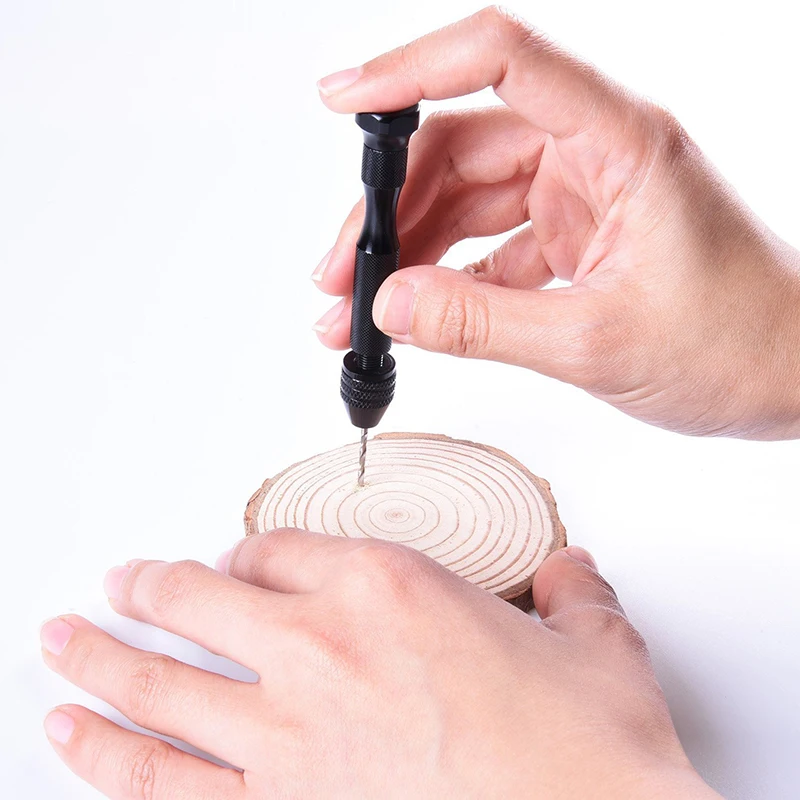 1 zestaw mini zestaw narzędzi z czarnym uchwytem 10 sztuk wiertła kręte do obróbki drewna wiercenie DIY Craft rzeźba obrotowe narzędzia do otworów w drewnie