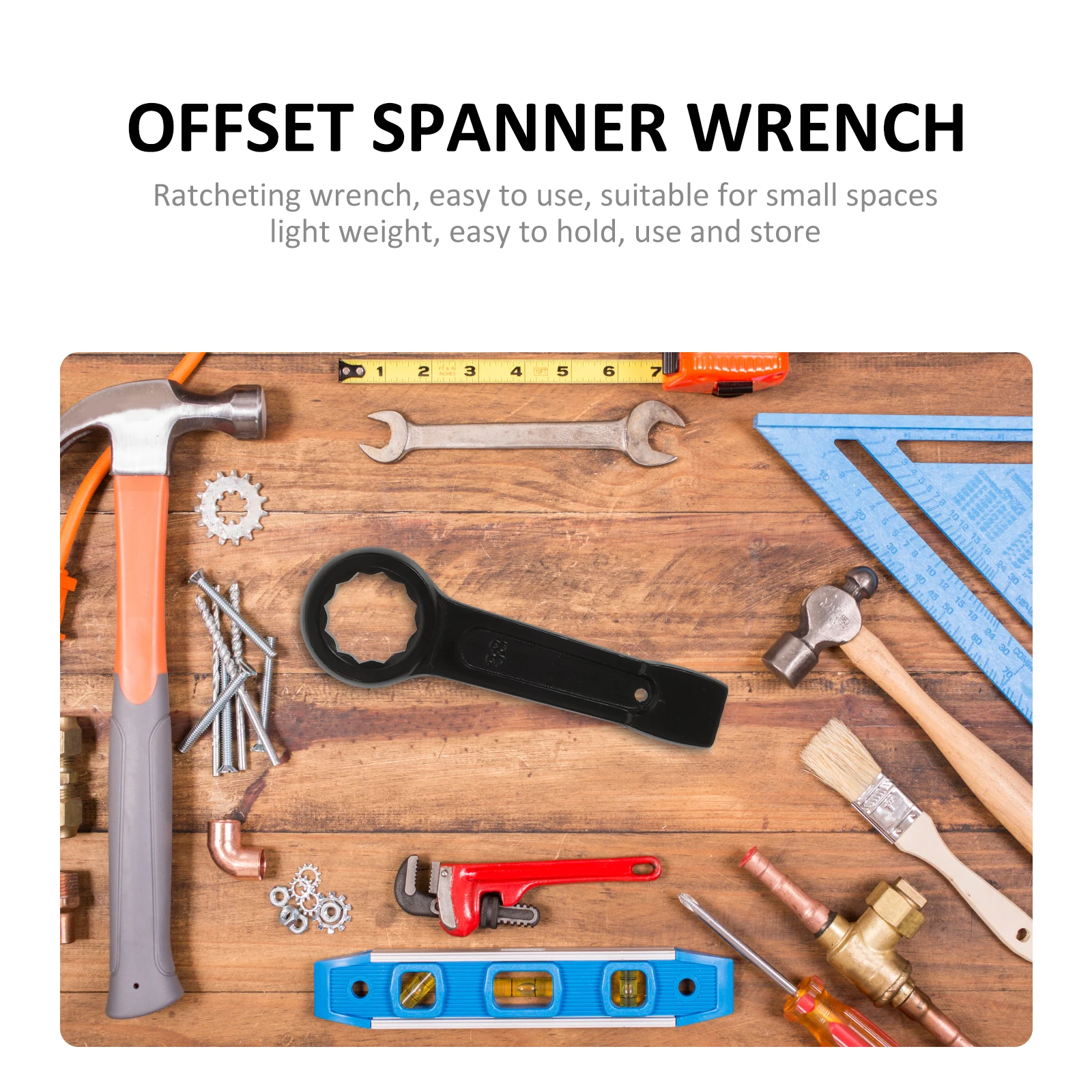 

36Mm Ratcheting Wrench Forged Steel Offset End Wrench Suitable for Automotive Home Decoration Maintenance Repair Equipment