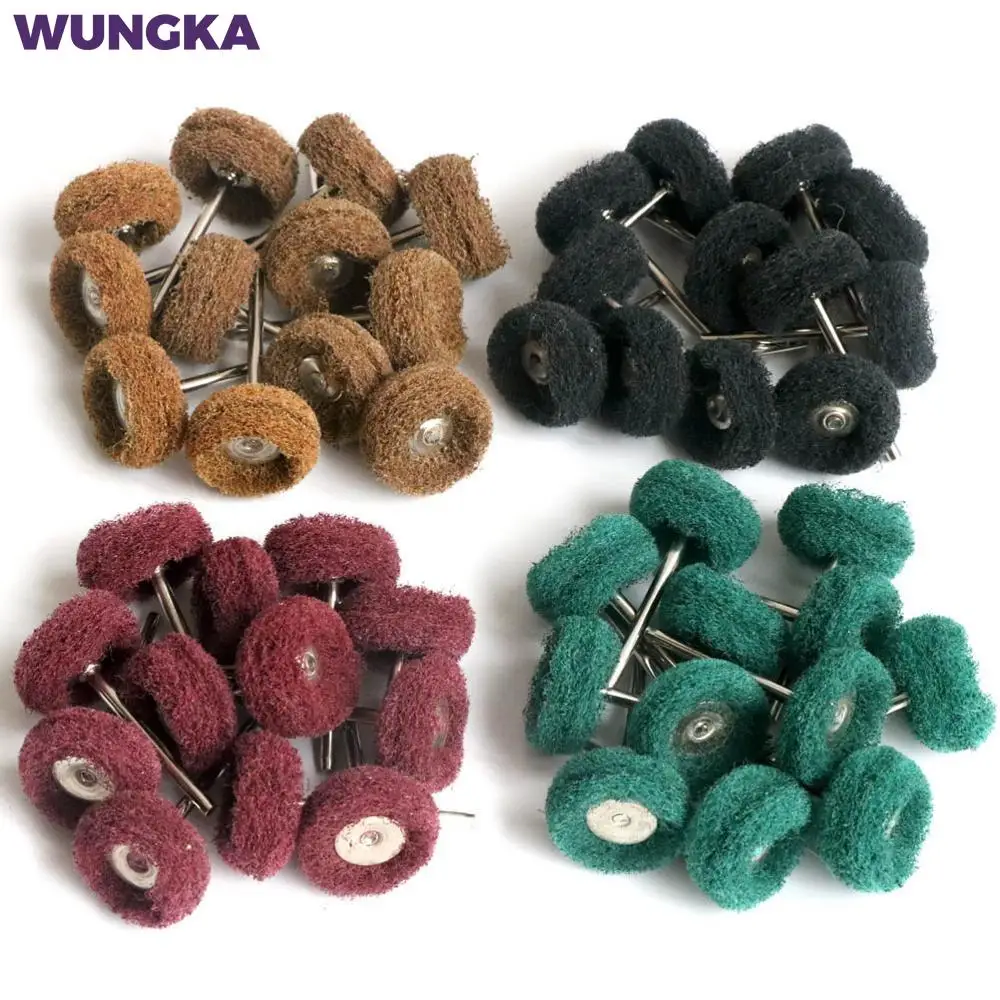 50pcs Mini Brush Scouring Pad Abrasive Wheel Nylon Fiber Grinding Sanding Head Buffing Polishing Wheel 1