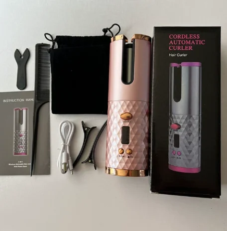 Draagbare draadloze automatische krultang 3-kleuropties USB-opladen Anti-verbranding haarkrultang voor styling
