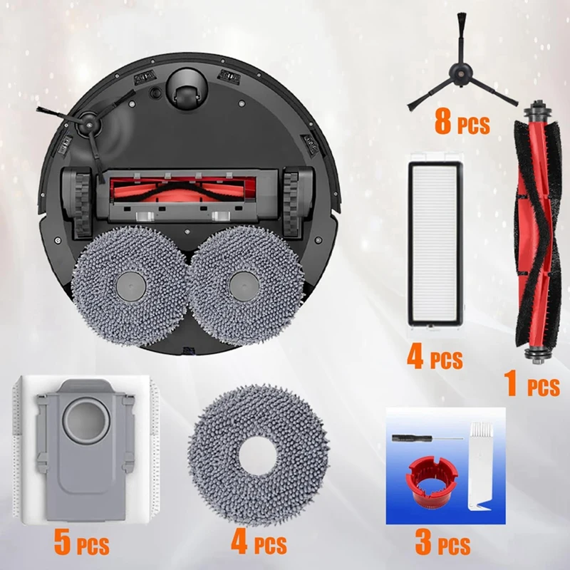 【Berserkk】Kit di pulizia robot per pulizia per kit di accessori Roborock Q Revo, inclusa spazzola principale, materassino, spazzola laterale, filtro Hepa, Et