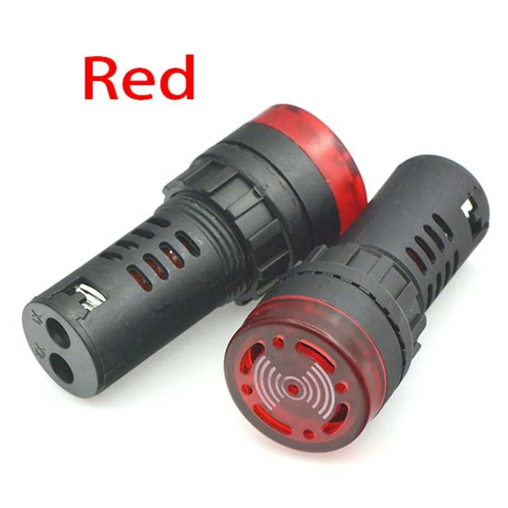 1Pc AD16-22SM 22mm Buzzer Flash LED Beep Alarm Indicator Light Signal Lamp Flashing Buzzer DC12V-110V AC 220V Intermittent Sound