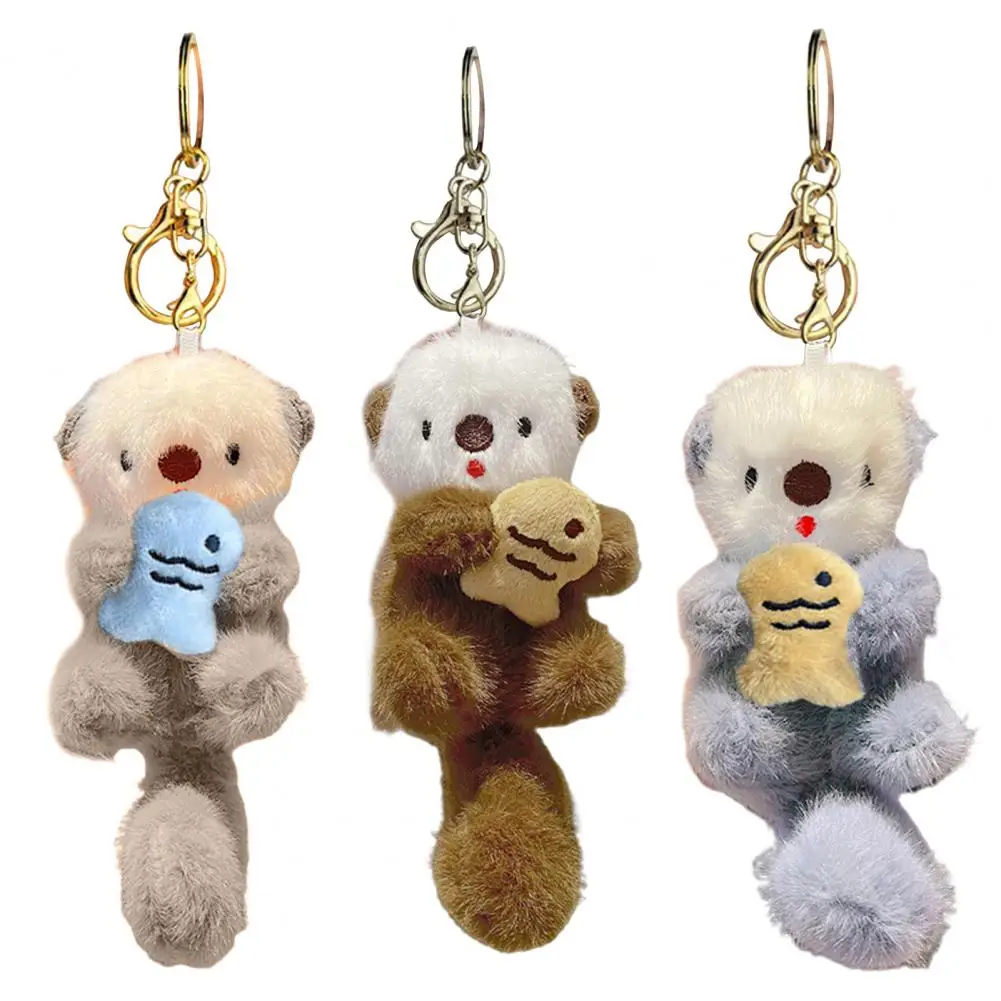 Cute Otter Keychain Bag Charm for Animal Lovers Plush Stuff Animal Keyring for Men Women Friends Family