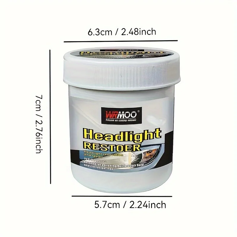 Headlight Restoration Kit for Cars - Universal Model, Plastic Material, Restores Yellowing,Scratches,Haze - Renovates Headlights