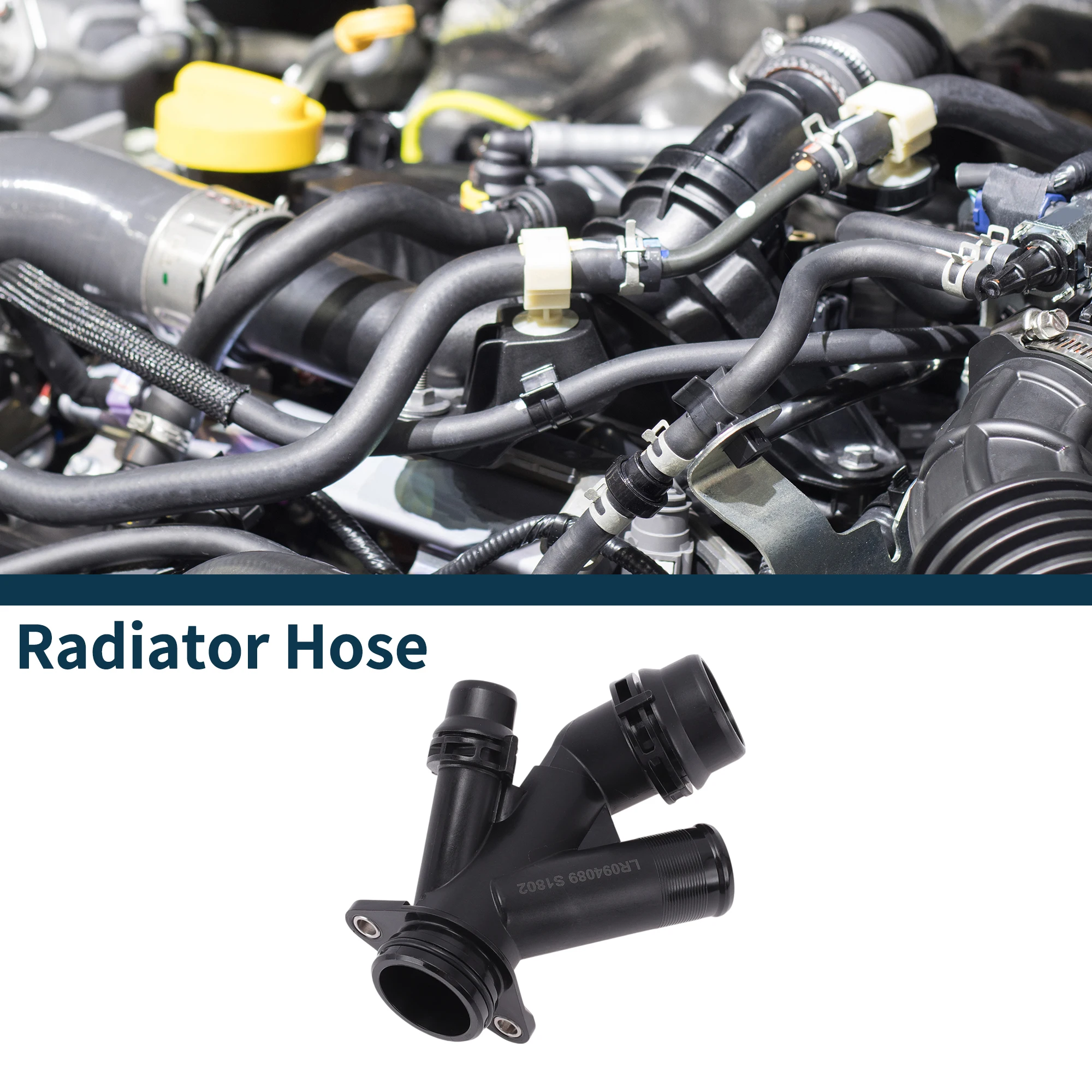 

Шланг радиатора Motoforti, шланг нагревателя No LR094089 для Land Rover для Range Rover Evoque 2013-21, пластиковая труба для теплой воды, черный, 1 шт.