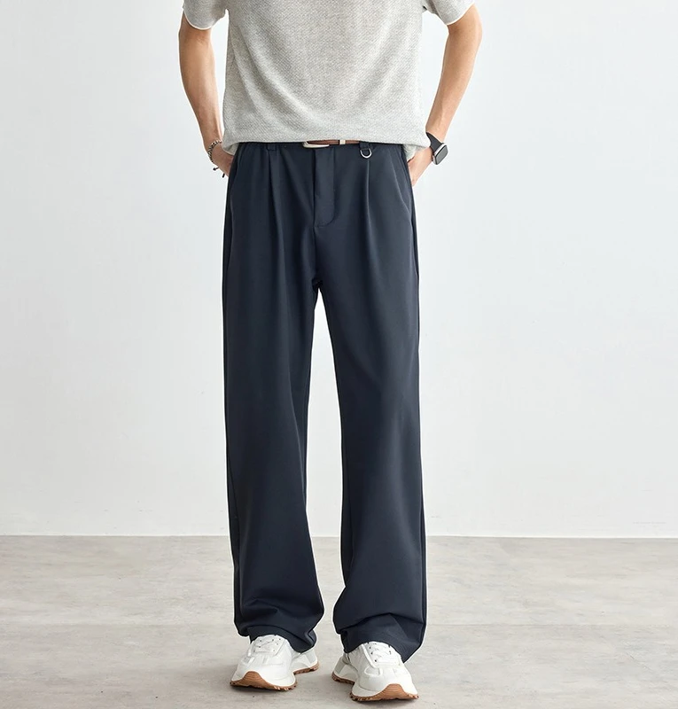 2026 Spring and Summer Commute Drape Wide Leg Straight Pants Loose Versatile Suit Casual Pants Men