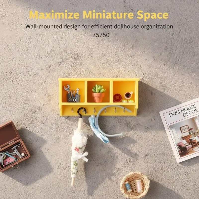 

1Pcs 1/12 Dollhouse Wall Storage Rack For Micro Landscape Decoration Miniature Food Toy Model Role Play Doll House Accessories